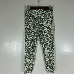 SAGE Collection Leggings Olive Green Cream Spotted Medium